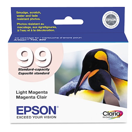 Epson (99) Claria Ink, 450 Page-Yield, Light Magenta T099620-S